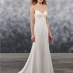 Elegant Mary’s Bridal Ivory Spaghetti Strap Dress